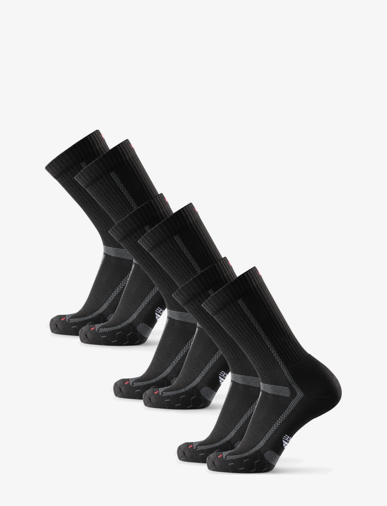 Danish Endurance - Long Distance Running Crew Socks 3-pack - Íþróttasokkar - black/grey - 3