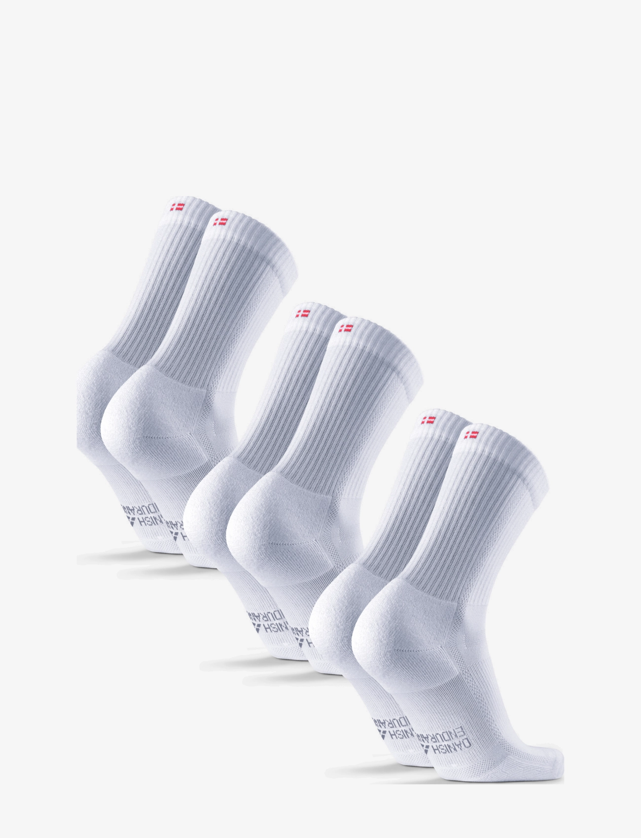Danish Endurance - Long Distance Running Crew Socks 3-pack - sport socks - white - 2
