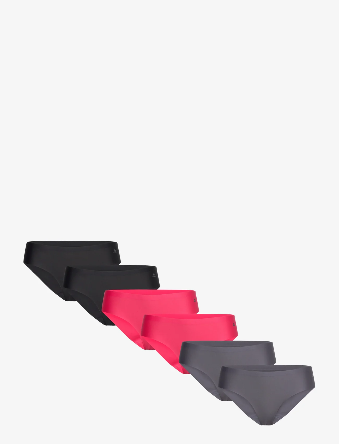 Danish Endurance - Women's Invisible Bikini 6-pack - nahtlose slips - multicolor (2x black, 2x grey, 2x pink) - 0