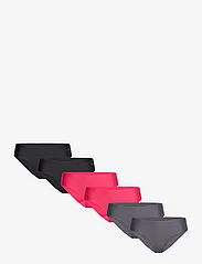 Danish Endurance - Women's Invisible Bikini 6-pack - naadloze slips - multicolor (2x black, 2x grey, 2x pink) - 0