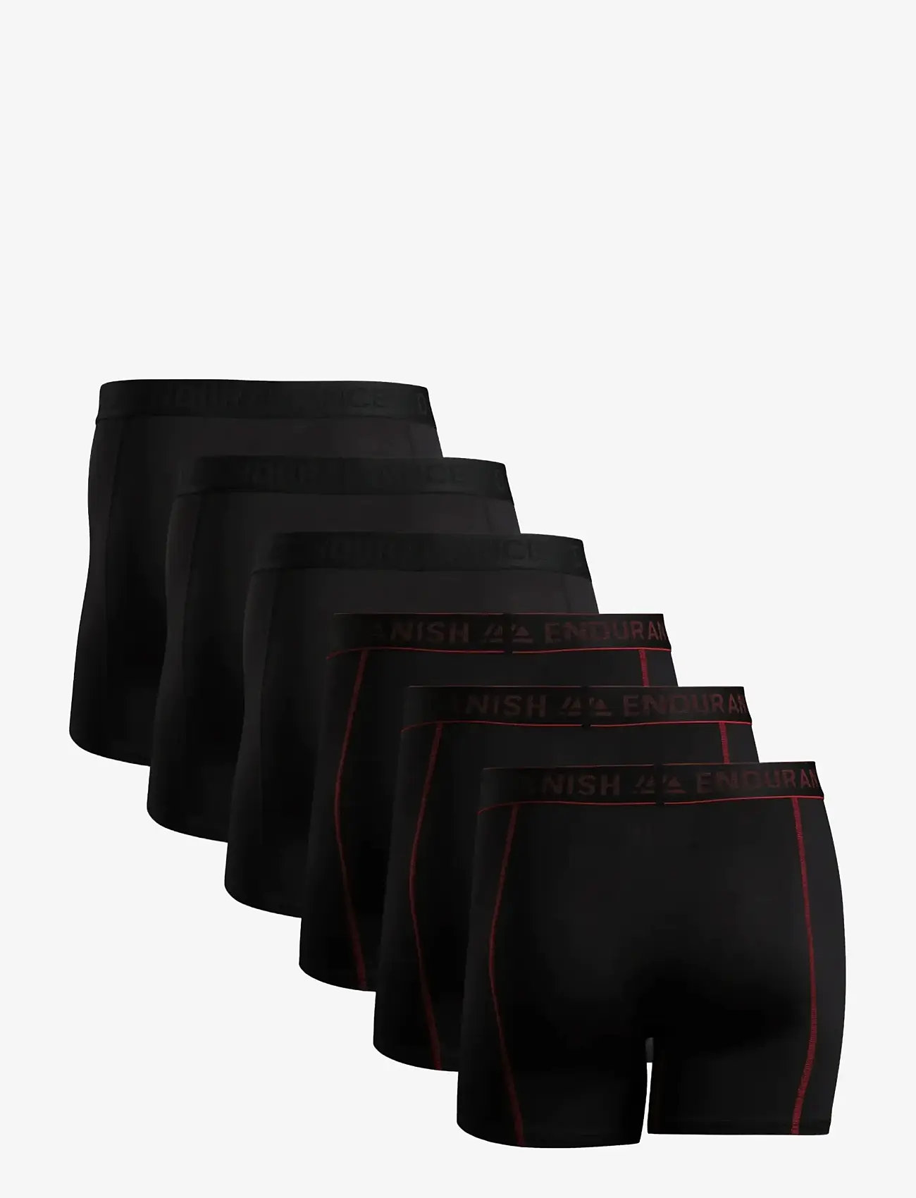 Danish Endurance - Sports Trunks 6 Pack - bokserid - mc (3xblack, 3xblack/red seams) - 2