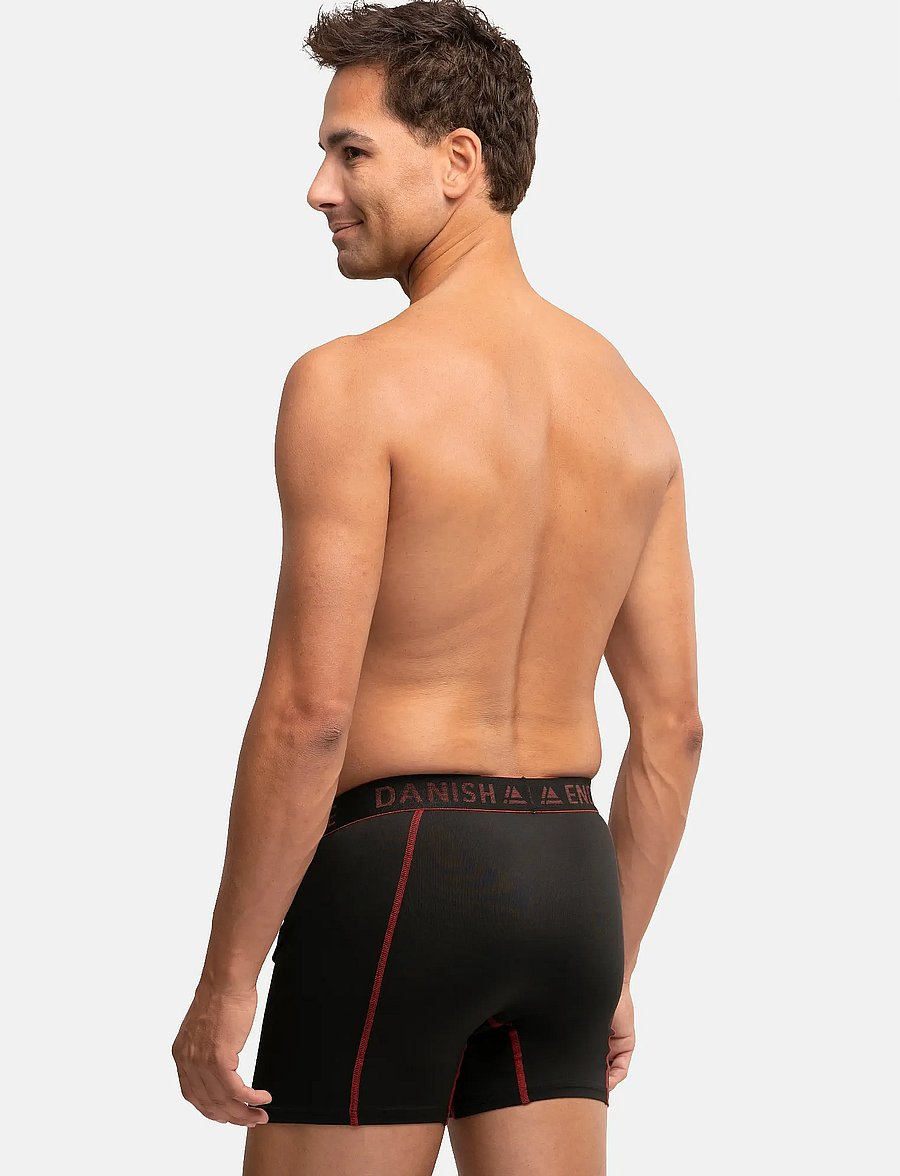 Danish Endurance - Sports Trunks (Men) 6-pack - boxershorts - mc (3xblack, 3xblack/red seams) - 4