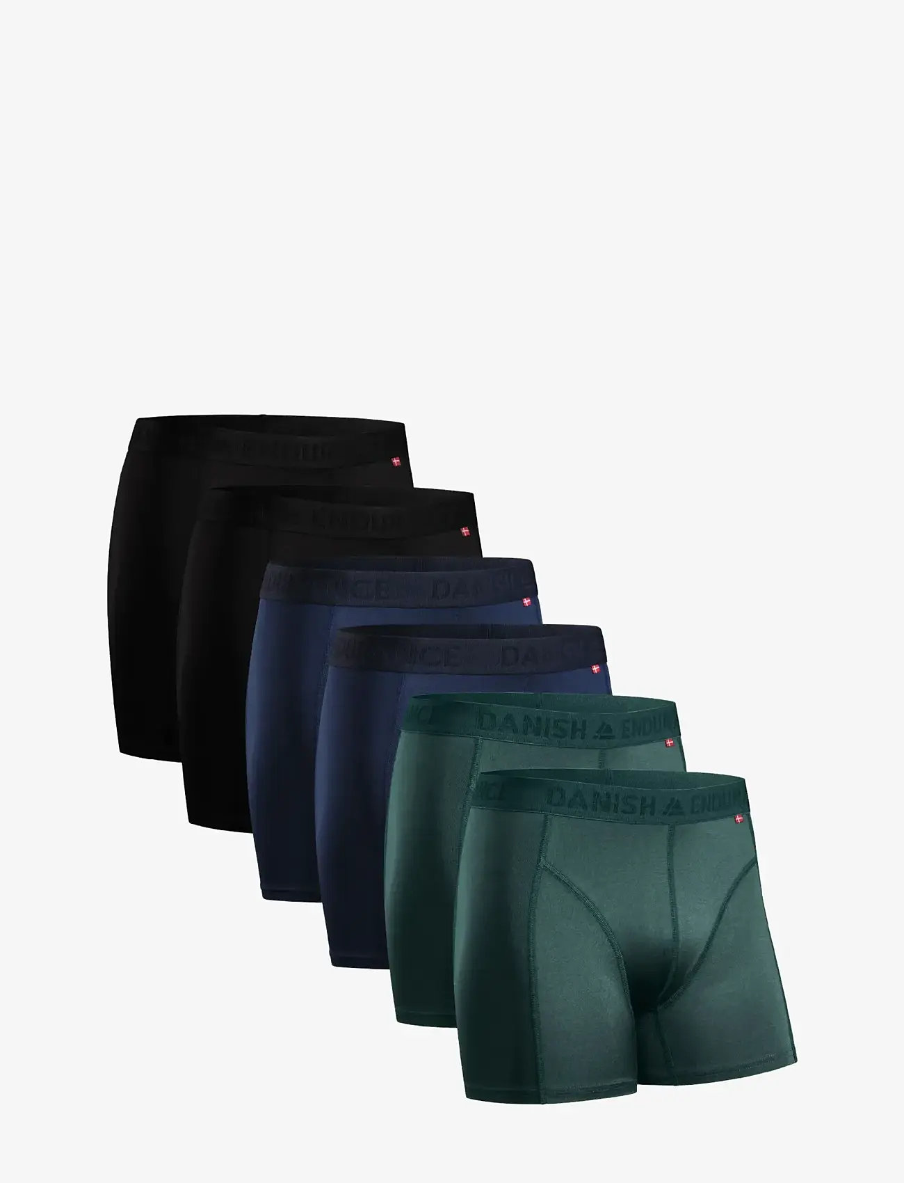 Danish Endurance - Sports Trunks (Men) 6-pack - boxers - multicolor (2x black, 2x blue, 2x green) - 0