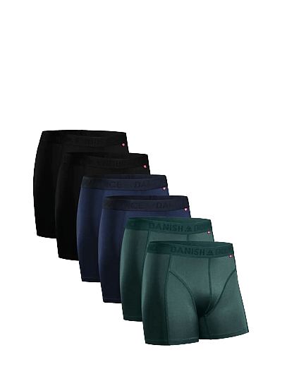 Danish Endurance Sports Trunks (Men) 6-pack - Kleidung - MULTICOLOR (2X BLACK, 2X BLUE, 2X GREEN) / multi