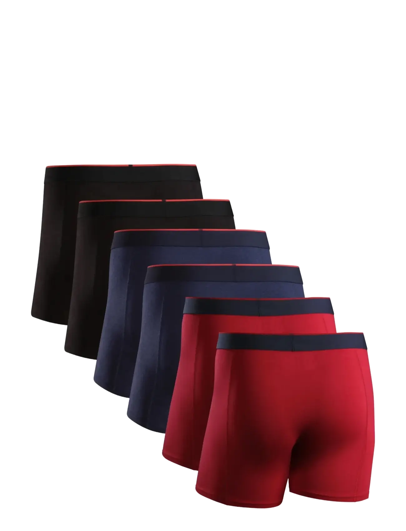 Danish Endurance - Bamboo Trunks (Men) 6-pack - boxershorts - mc (2xblack, 2xred, 2xnavy blue) - 2
