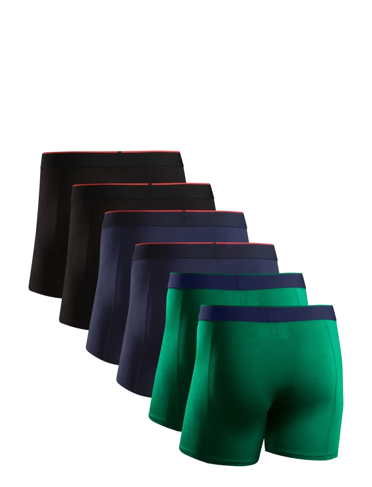 Danish Endurance - Bamboo Trunks (Men) 6-pack - boxershorts - mc (2xblack, 2xnavy blue, 2xgreen) - 2