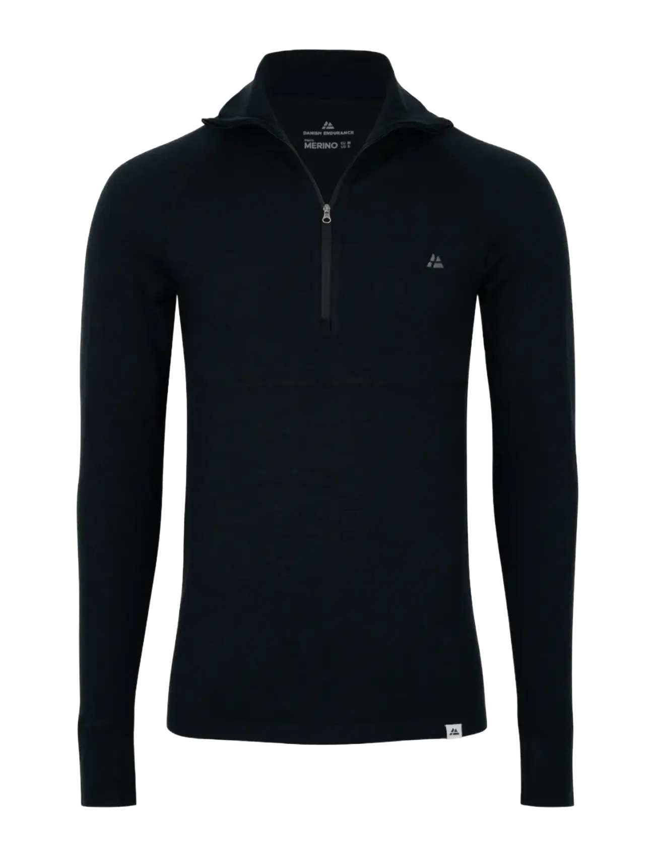 Danish Endurance Core Merino Half Zip Baselayer Shirt (Men) 1-pack - Tøj - BLACK / black