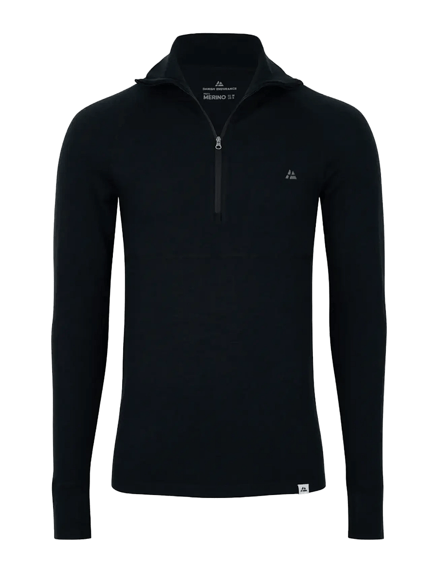 Danish Endurance - Core Merino Half Zip Baselayer Shirt (Men) 1-pack - black - 1