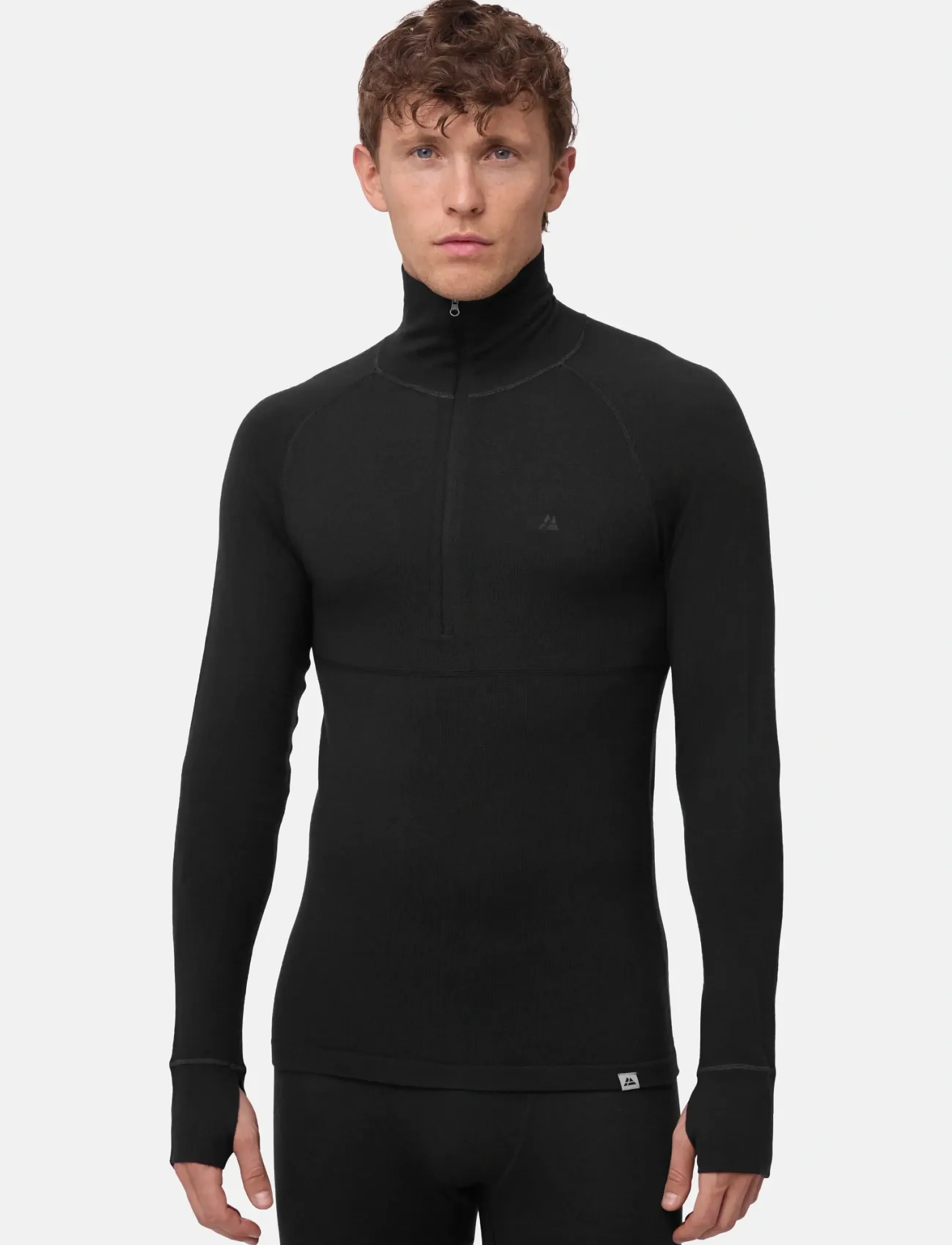 Danish Endurance - Core Merino Half Zip Baselayer Shirt (Men) 1-pack - black - 0