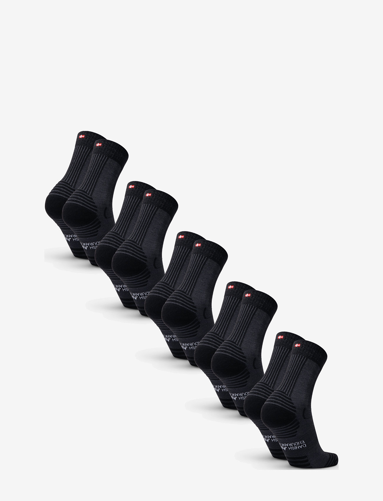 Danish Endurance - Light Hiking Crew Socks 5-pack - sportsocken - black - 2