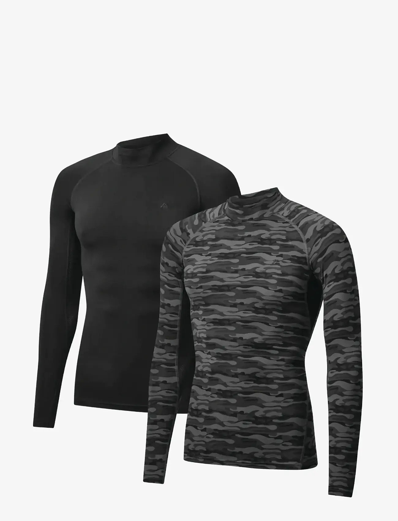 Danish Endurance - Power Compression Shirt (Men) 2-pack - funktionsunterwäsche - oberteile - mc (1xblack, 1xgrey camo) - 1