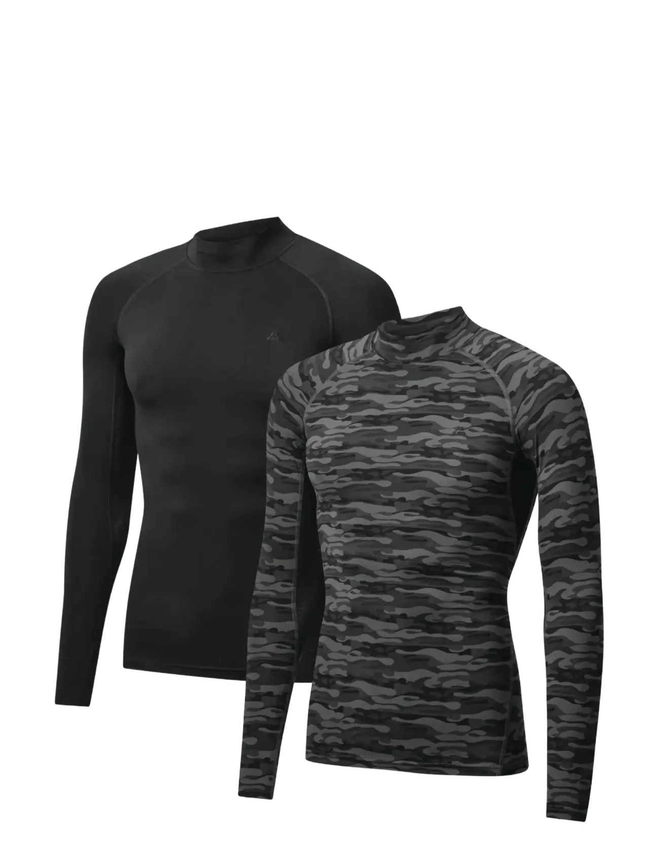 Danish Endurance Power Compression Shirt (Men) 2-pack - Wintersport - MC (1XBLACK, 1XGREY CAMO) / black
