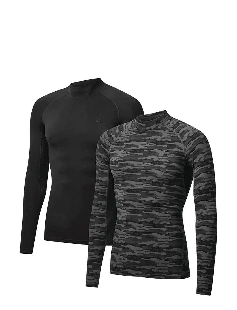 Danish Endurance - Power Compression Shirt (Men) 2-pack - funktionsunterwäsche - oberteile - mc (1xblack, 1xgrey camo) - 1