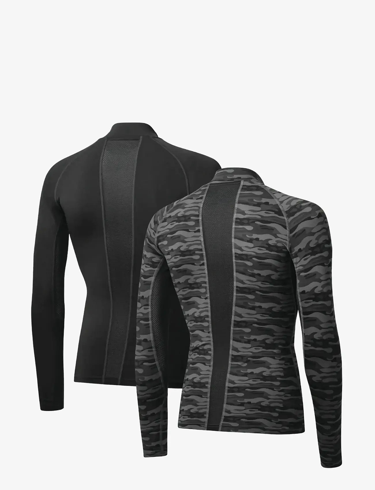 Danish Endurance - Power Compression Shirt (Men) 2-pack - funktionsunterwäsche - oberteile - mc (1xblack, 1xgrey camo) - 2