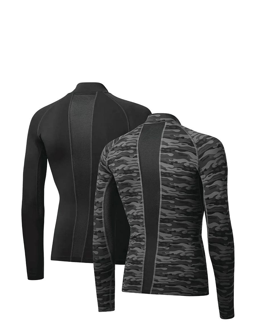 Danish Endurance - Power Compression Shirt (Men) 2-pack - iekšējais slānis – augšdaļas apģērbs - mc (1xblack, 1xgrey camo) - 2