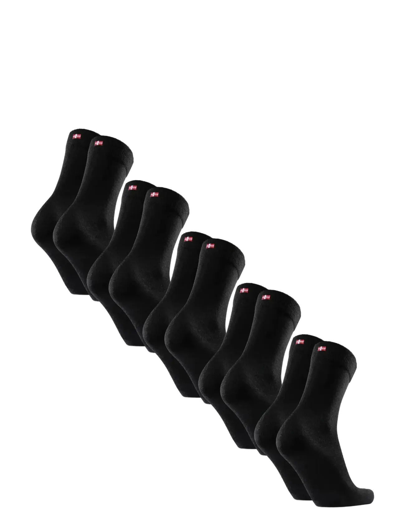 Dänisch ENDURANCE Merino Crew Socken 5-Pack Schwarz - 35-38 - Herren