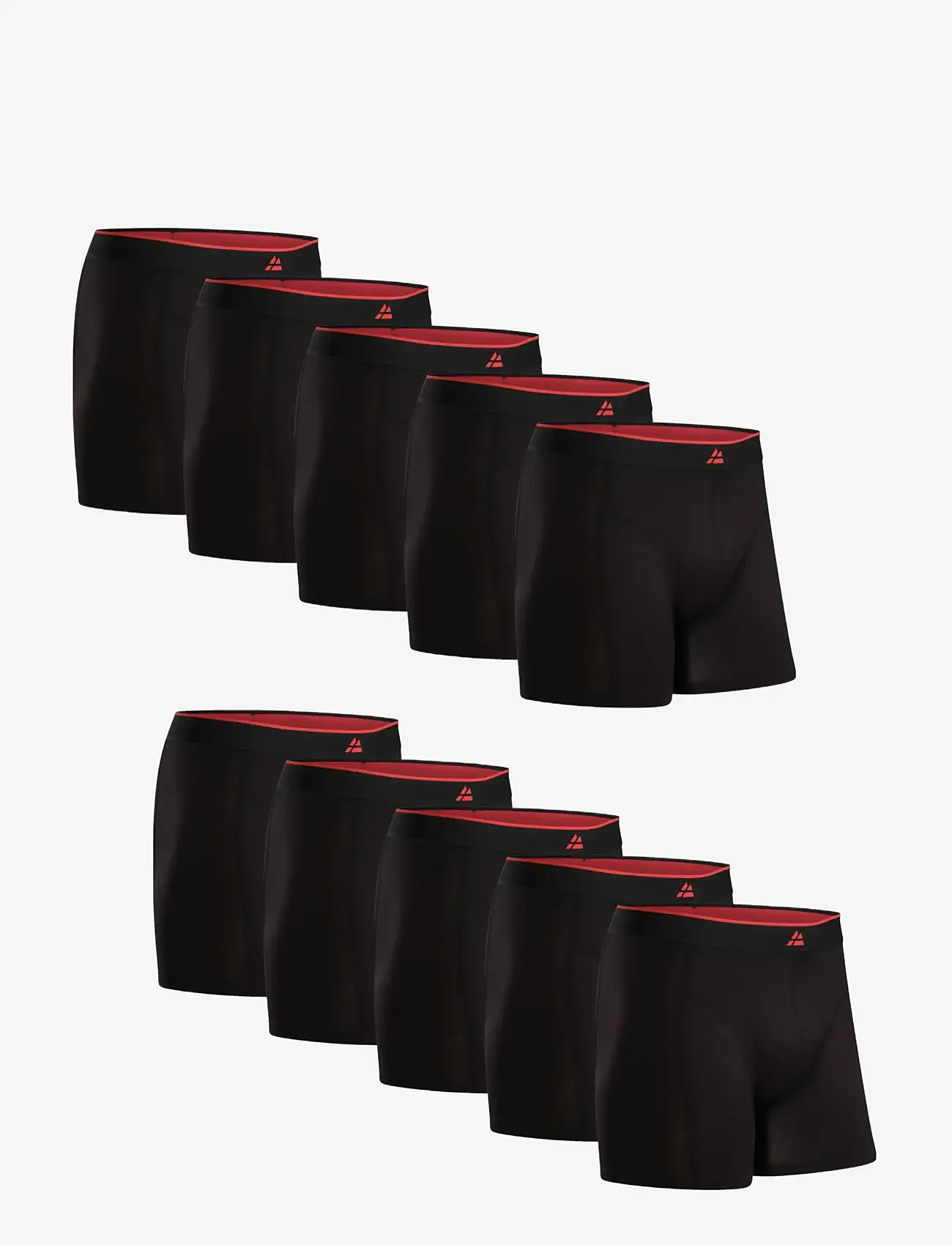 Danish Endurance - Bamboo Trunks (Men) 10-pack - boxerkalsonger - black/red - 1