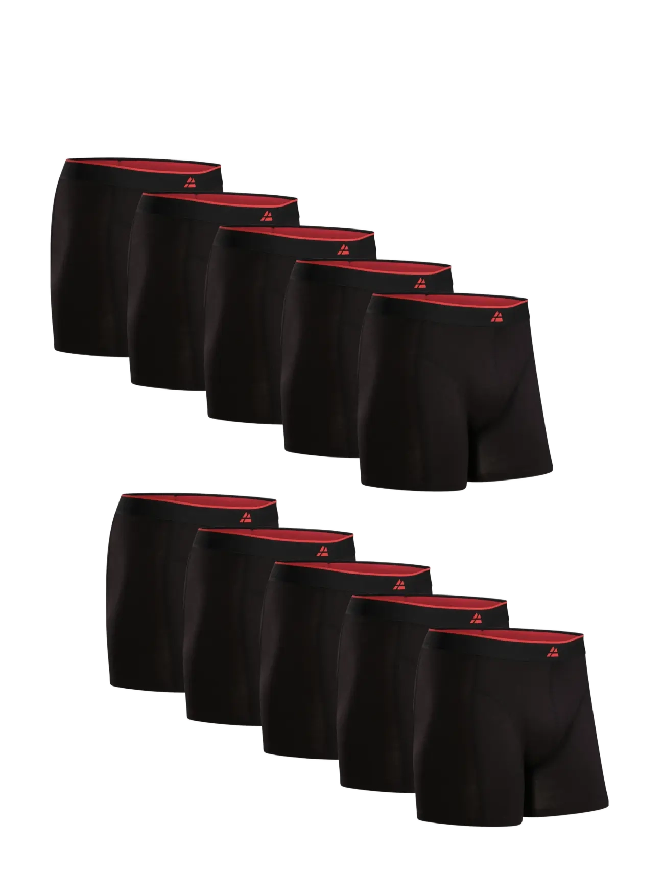 Danish Endurance Bamboo Trunks (Men) 10-pack - Undertøj - BLACK/RED / black