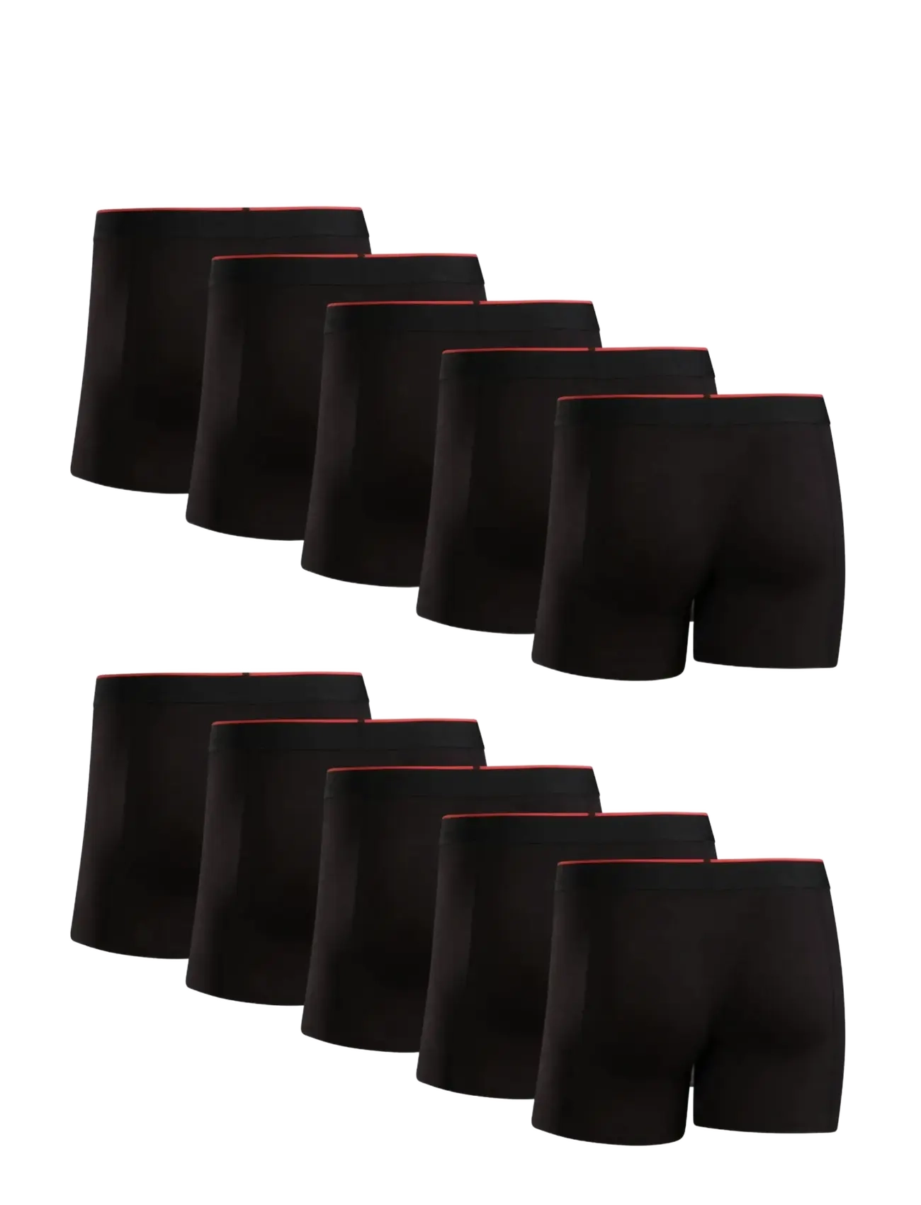 Danish Endurance - Bamboo Trunks (Men) 10-pack - boxershorts - black/red - 2