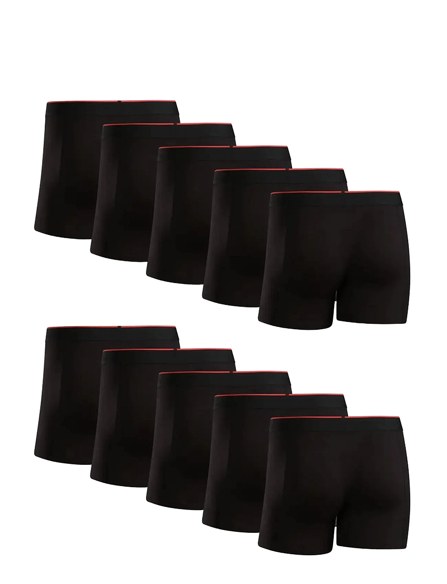 Danish Endurance - Bamboo Trunks (Men) 10-pack - boxershorts - black/red - 2