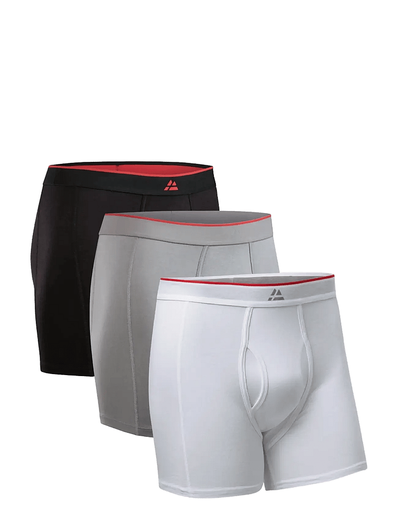Danish Endurance - Bamboo Fly Trunks (Men) 3-pack - boxershorts - mc (1xblack, 1xgrey, 1xwhite) - 1