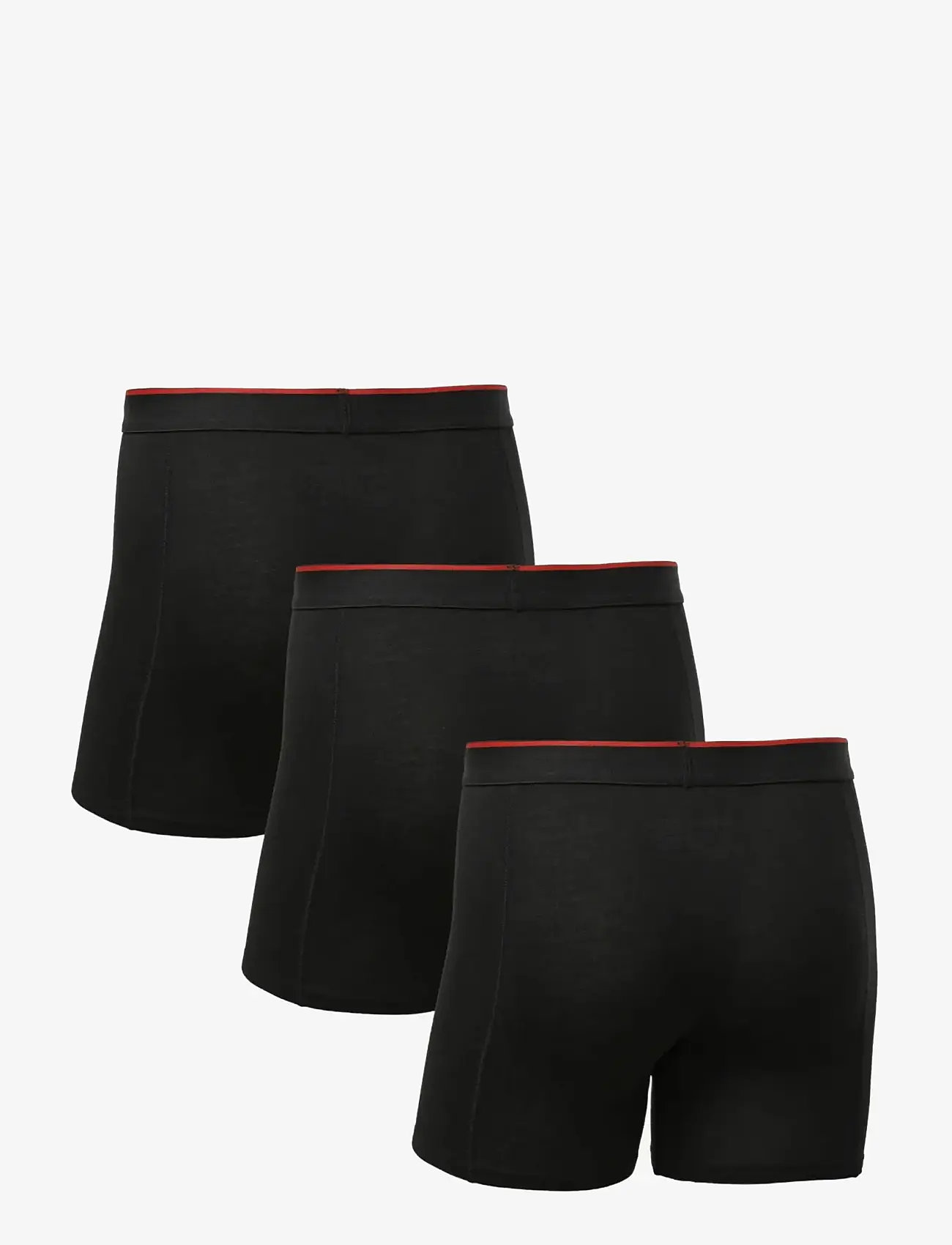 Danish Endurance - Bamboo Fly Trunks (Men) 3-pack - boxer briefs - black/red - 2