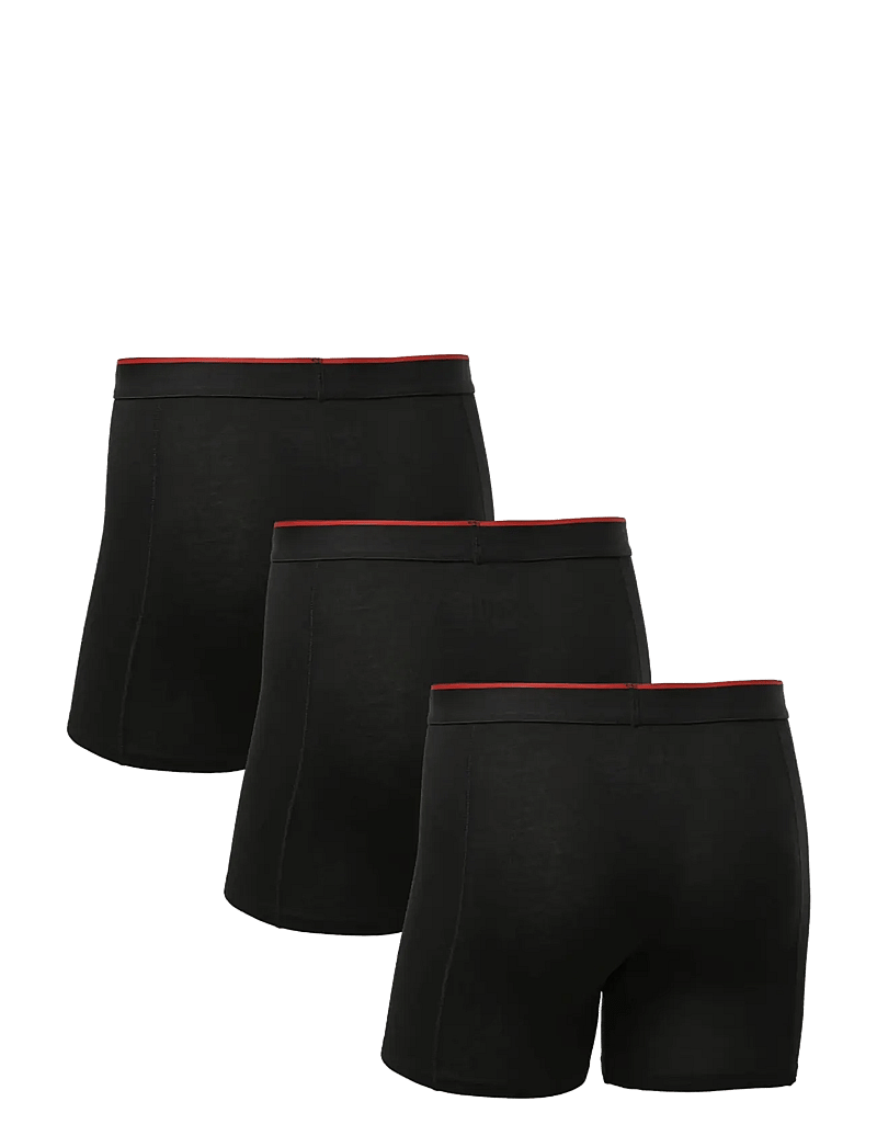 Danish Endurance - Bamboo Fly Trunks (Men) 3-pack - boxer briefs - black/red - 2