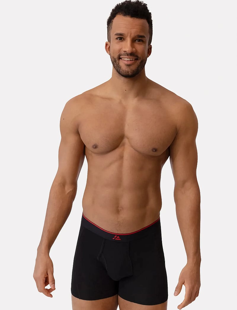 Danish Endurance - Bamboo Fly Trunks (Men) 3-pack - boxer briefs - black/red - 0