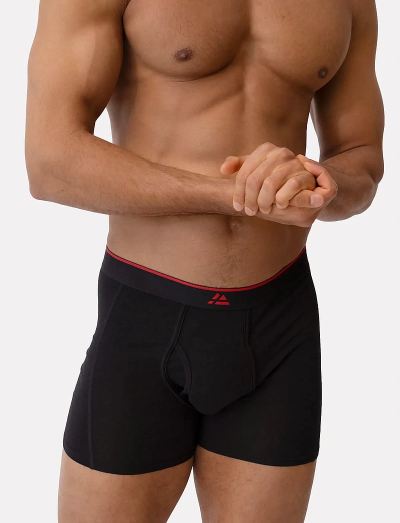 Danish Endurance - Bamboo Fly Trunks (Men) 3-pack - boxer briefs - black/red - 4