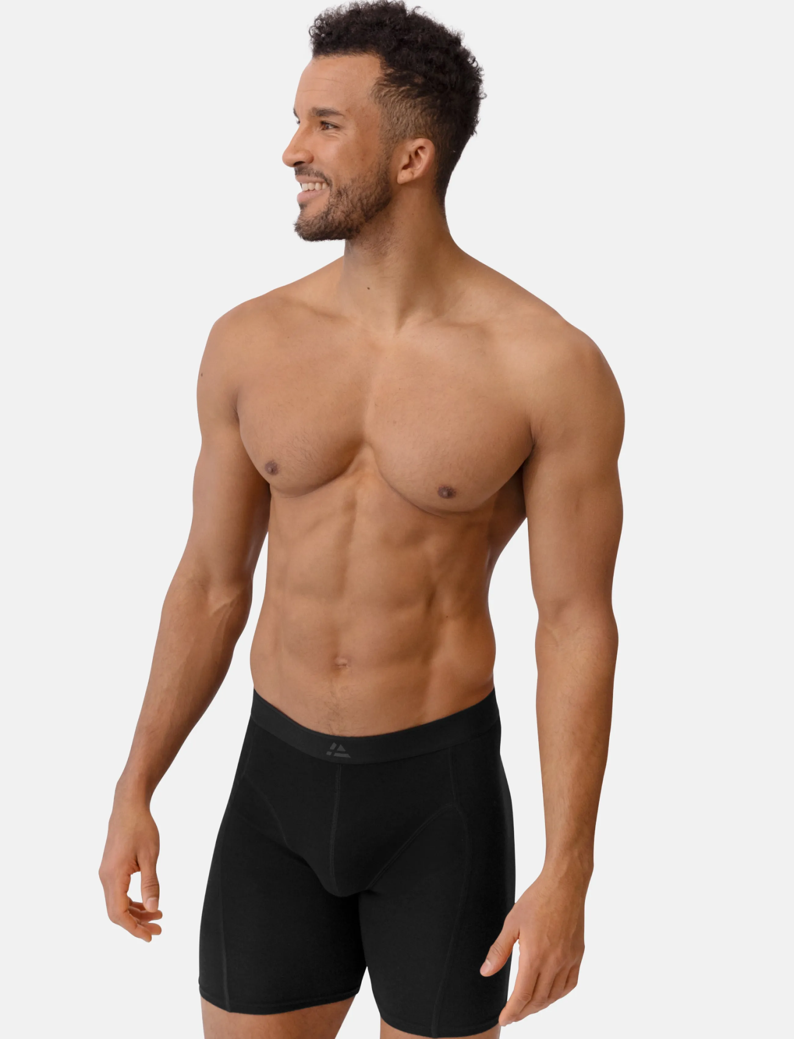 Danish Endurance Bamboo Extra Long Trunks (Men) 3-Pack, M, Sport Underwear, Schwarz - Boxer Shorts, Männerswear
