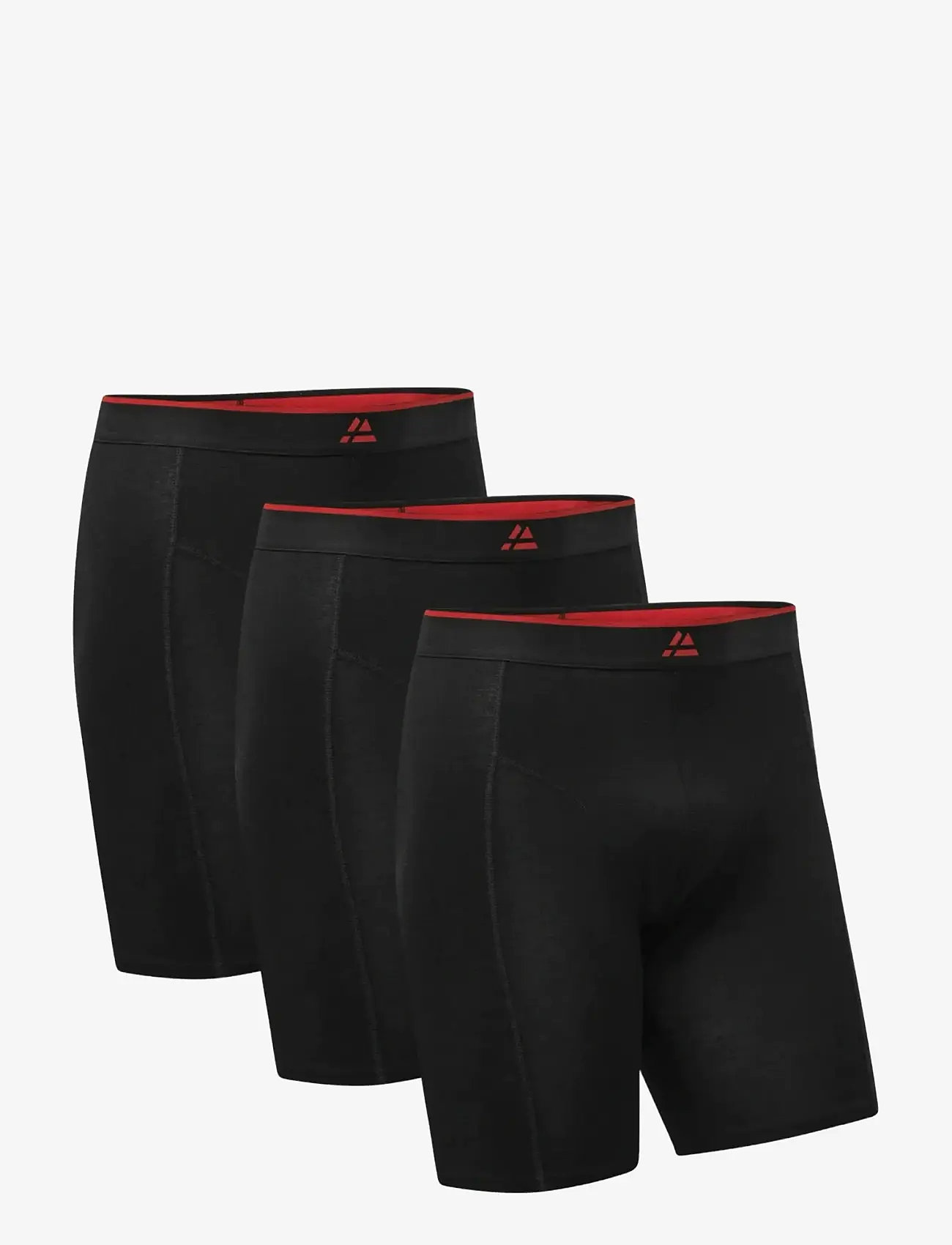 Danish Endurance - Bamboo Extra Long Trunks (Men) 3-pack - bokserid - black/red - 1
