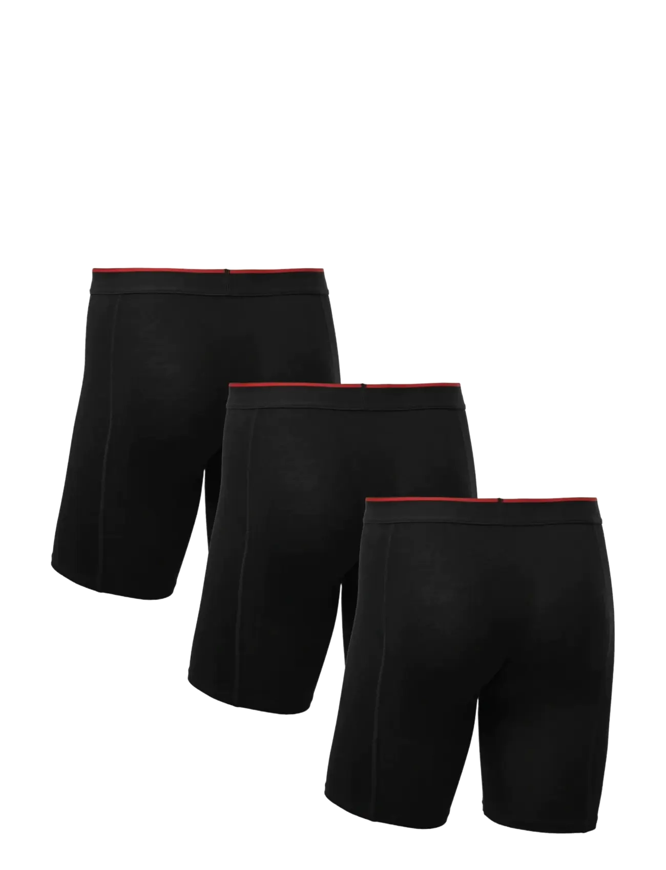 Danish Endurance - Bamboo Extra Long Trunks (Men) 3-pack - boxershorts - black/red - 2