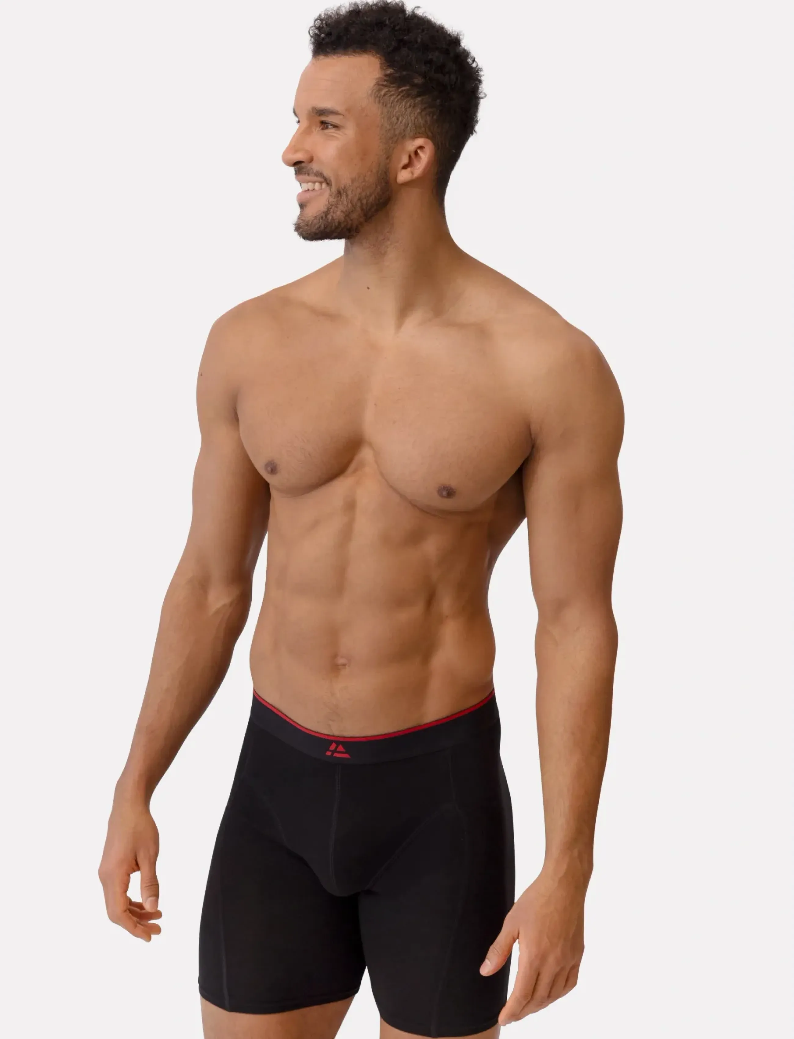 Danish Endurance Bamboo Extra Long Trunks (Men) 3-Pack, L, Black, Sport Underwear > Sport Boxer Shorts, Herre