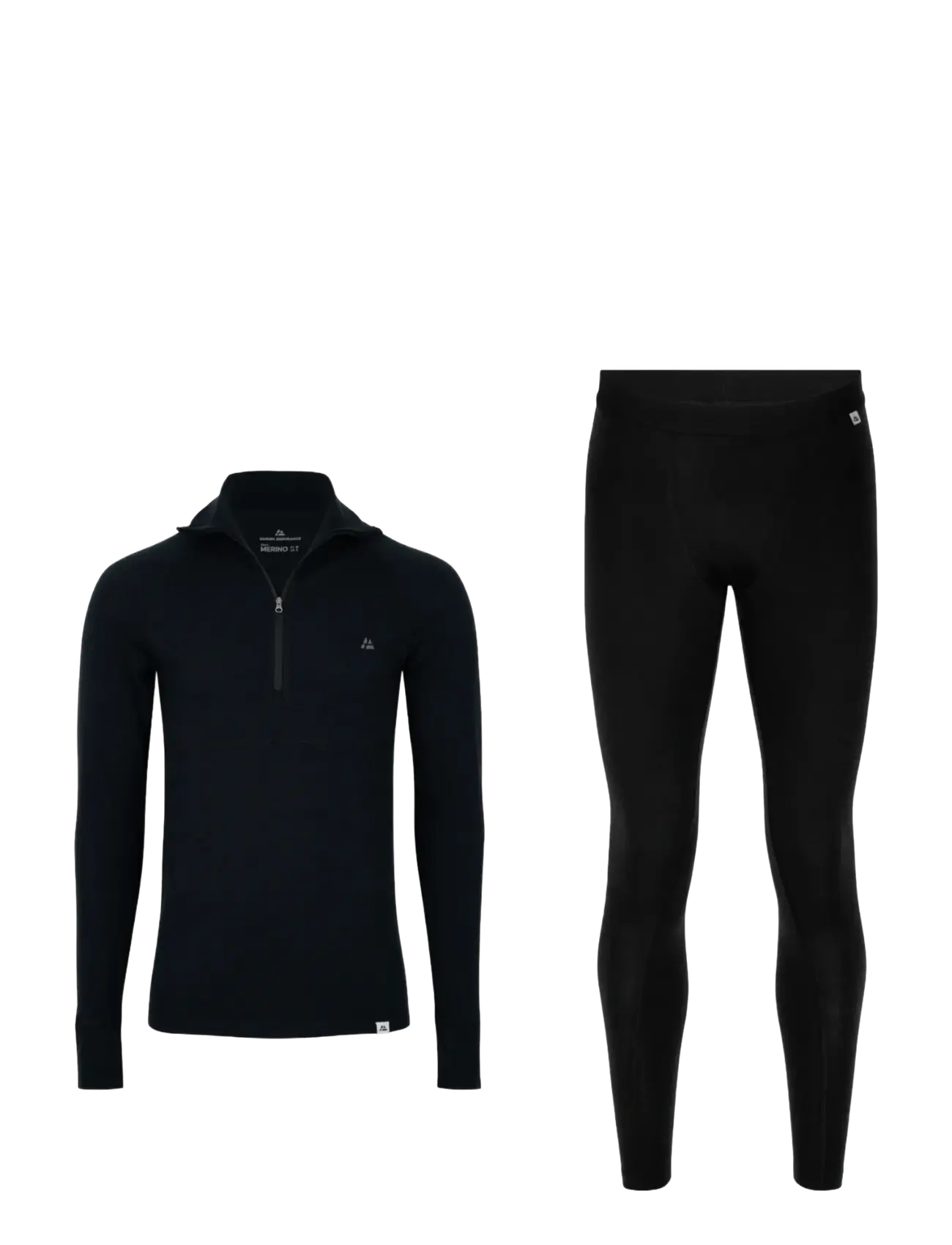 Danish Endurance Core Merino Half Zip Baselayer Set (Men) 1-pack - Tøj - BLACK / black