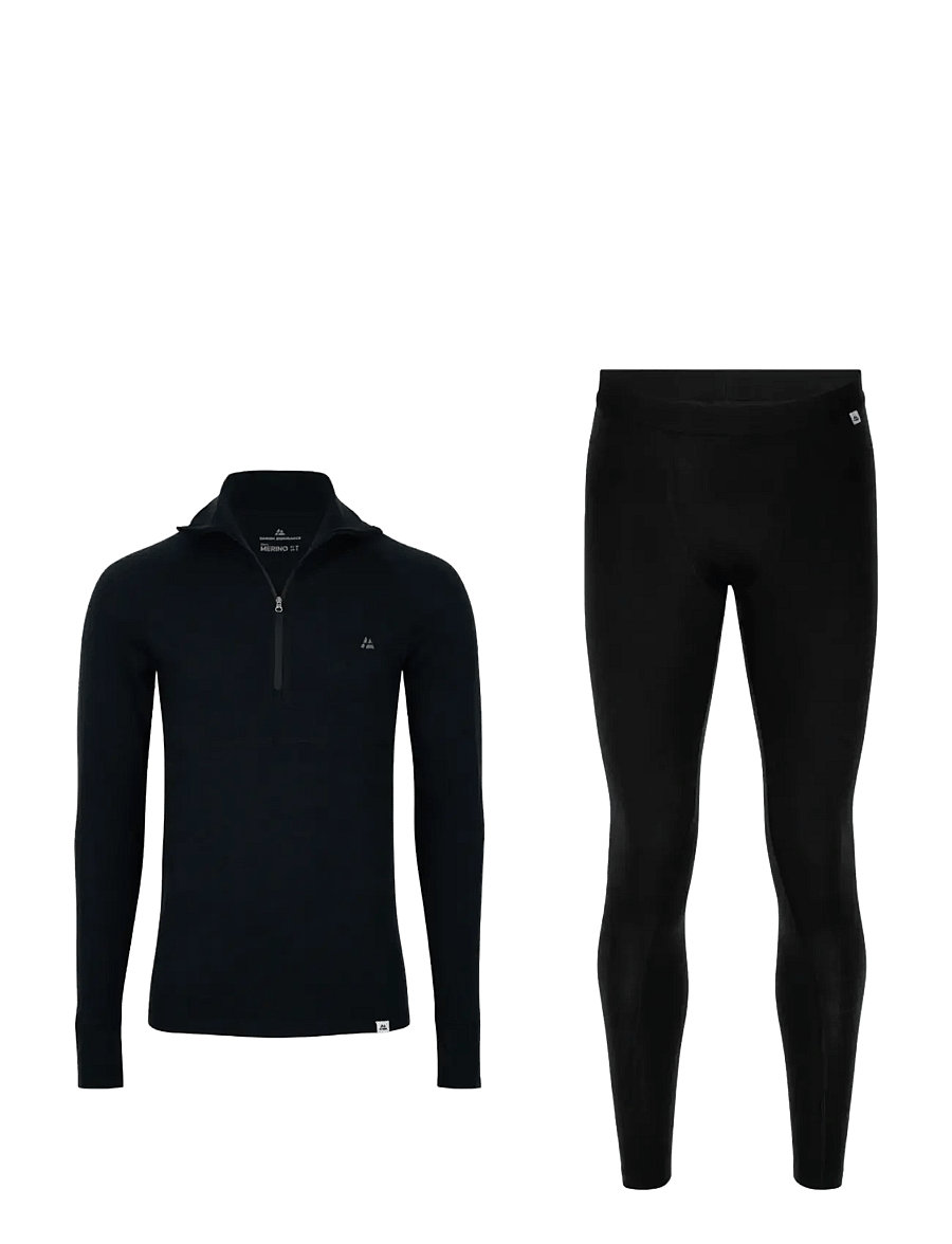 Danish Endurance - Core Merino Half Zip Baselayer Set (Men) 1-pack - black - 1