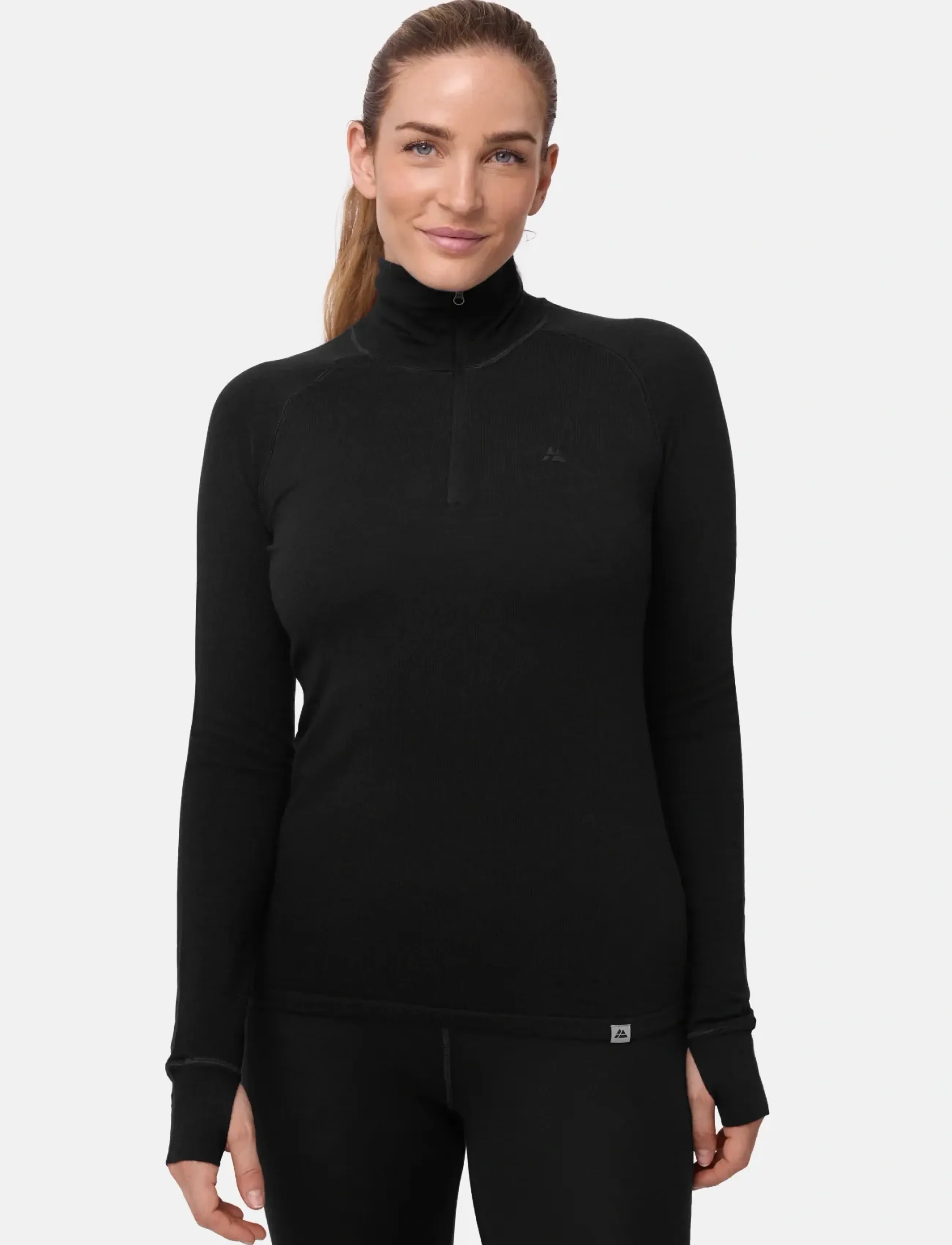 Danish Endurance - Core Merino Half Zip Baselayer Shirt (Women) 1-pack - black - 0
