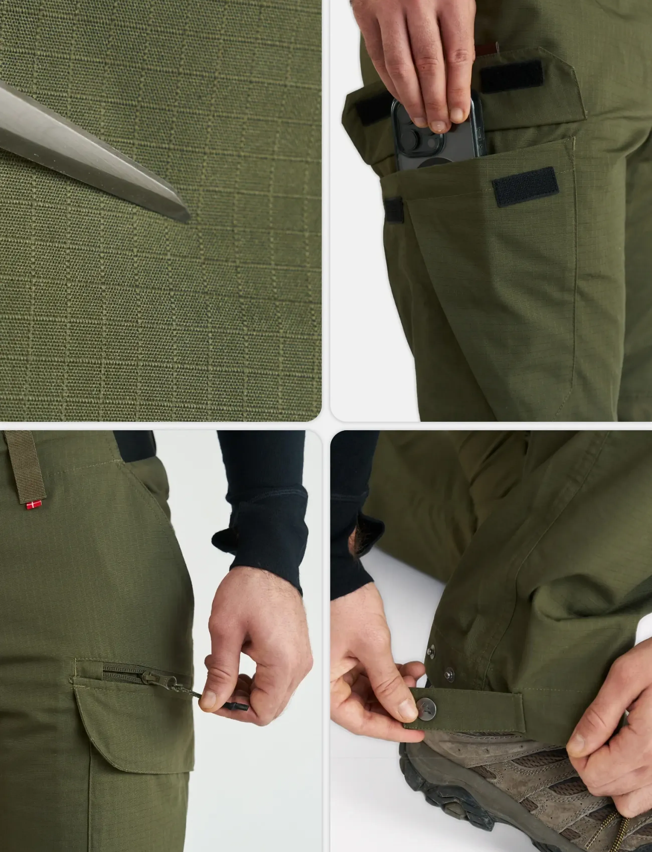 Danish Endurance - Explorer Hiking Pants (Men) 1-pack - friluftsbyxor - dark olive - 4