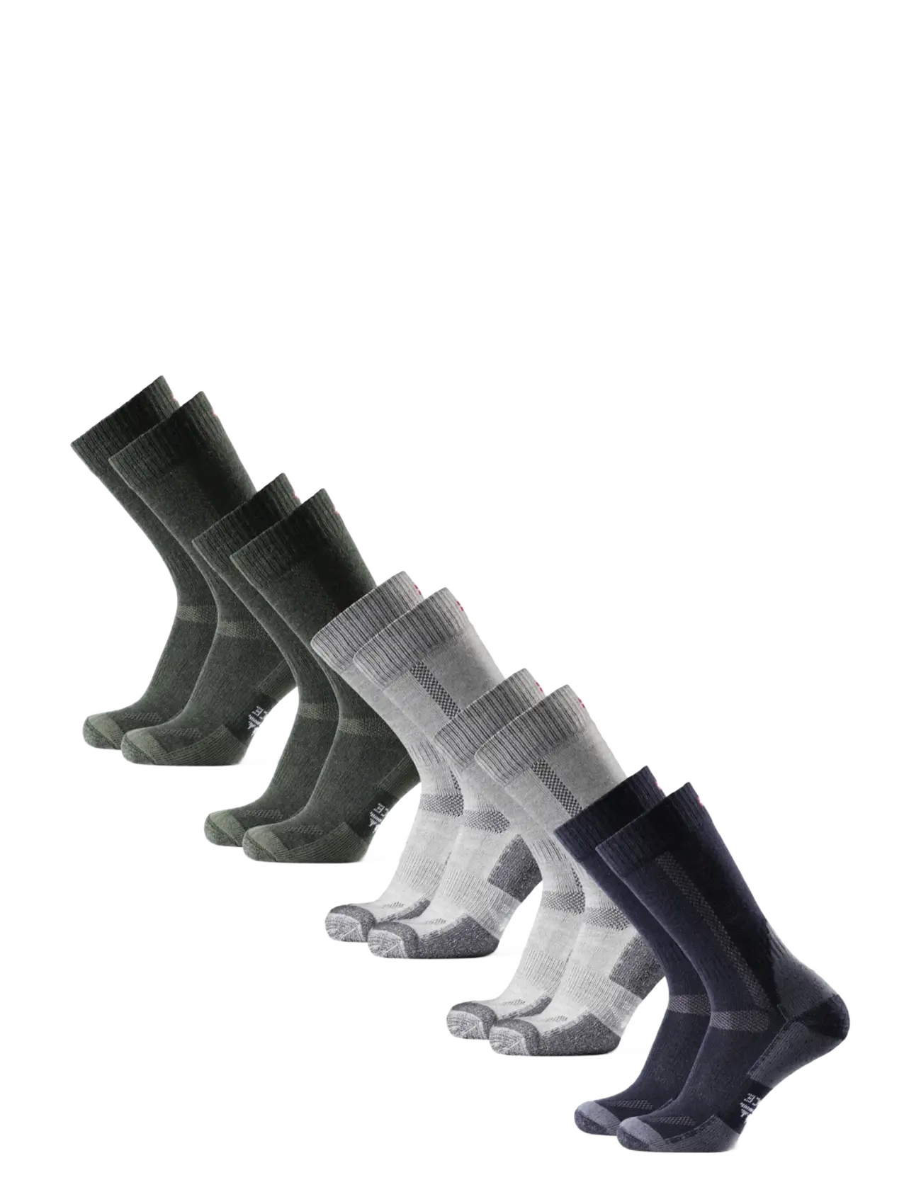 Danish Endurance Classic Hiking Crew Socks 5-pack MC (2xGreen, 2xLight Grey, 1xNavy) 43-47 - Kläder - MC (2XGREEN, 2XLIGHT GREY, 1XNAVY / grey