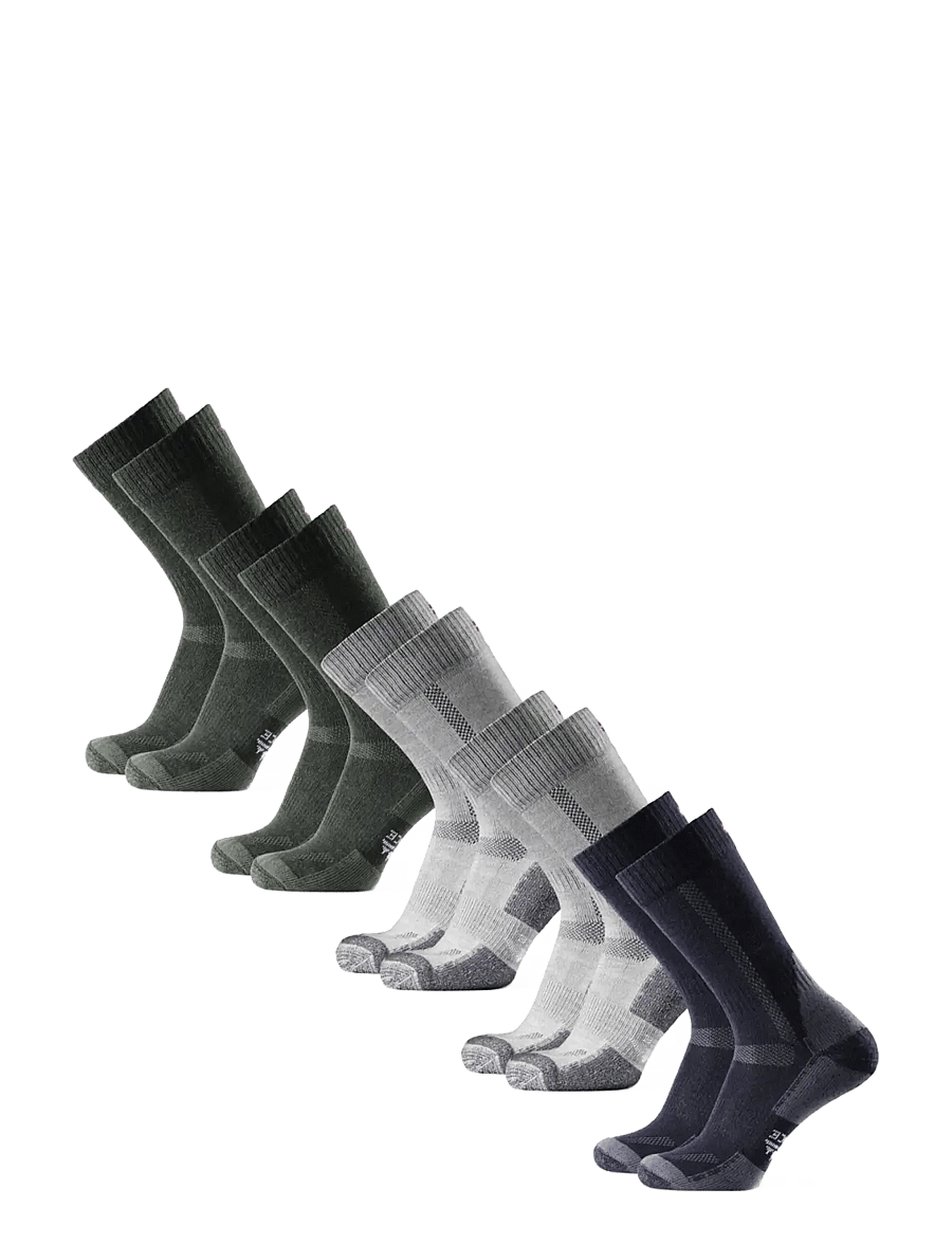 Danish Endurance - Classic Hiking Crew Socks 5-pack MC (2xGreen, 2xLight Grey, 1xNavy) 43-47 - mc (2xgreen, 2xlight grey, 1xnavy - 1