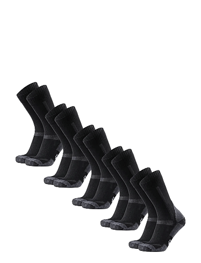 Classic Hiking Crew Socks 5-Pack Mc (2xgreen, 2xlight Grey, 1xnavy) 35-38 - StrøMper