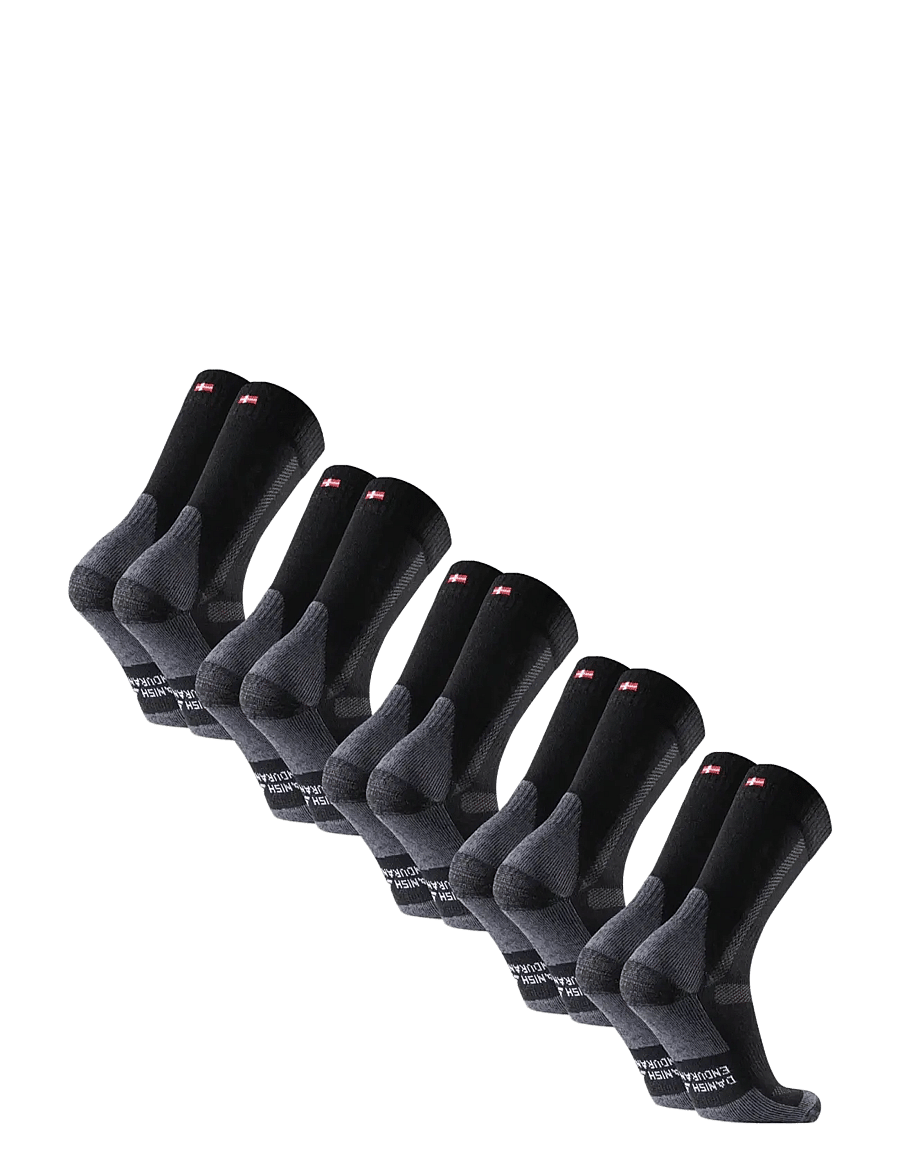 Danish Endurance - Classic Hiking Crew Socks 5-pack MC (2xGreen, 2xLight Grey, 1xNavy) 43-47 - black/grey - 2