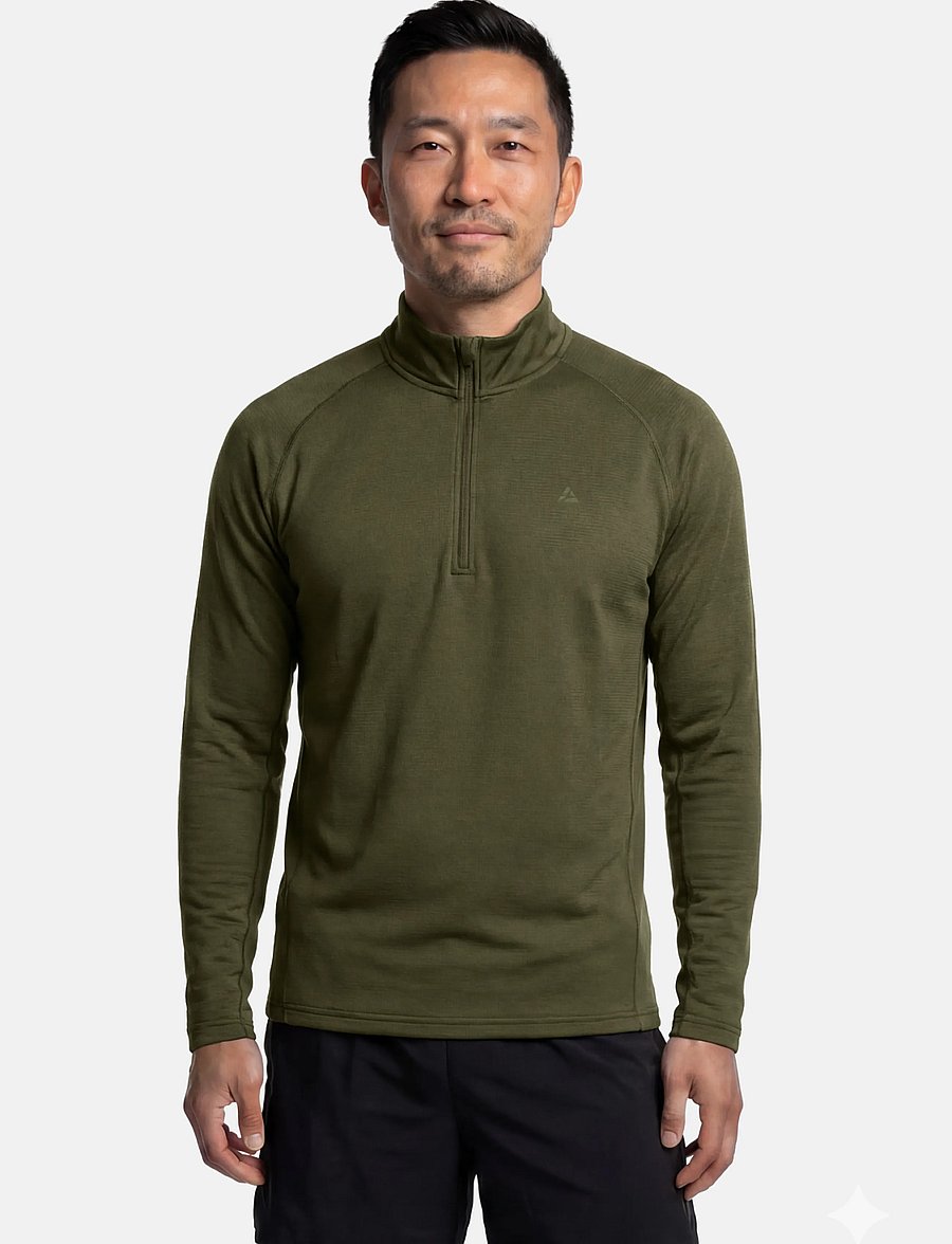 Danish Endurance - Momentum Half Zip Running Shirt (Men) - fleece & midlayer - dark olive - 0
