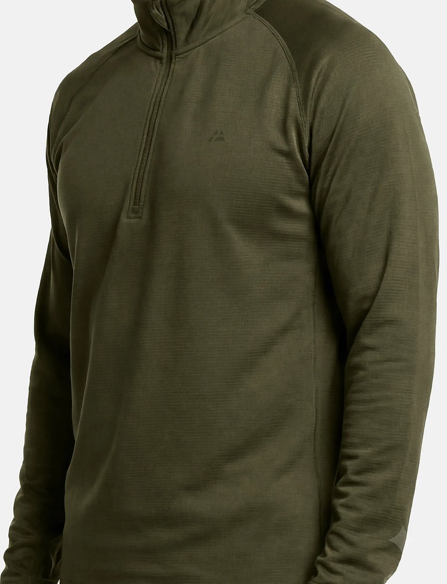 Danish Endurance - Momentum Half Zip Running Shirt (Men) - fleece & midlayer - dark olive - 4