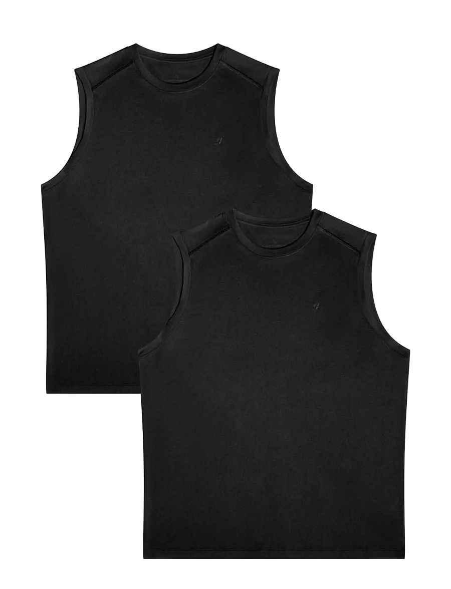 Danish Endurance - Momentum Running Tank Top (Men) 2-pack - black - 1