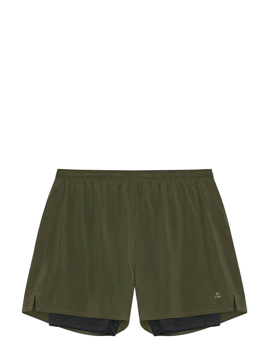 Danish Endurance - Momentum 2in1 Shorts (Men) - løbeshorts - dark olive - 1