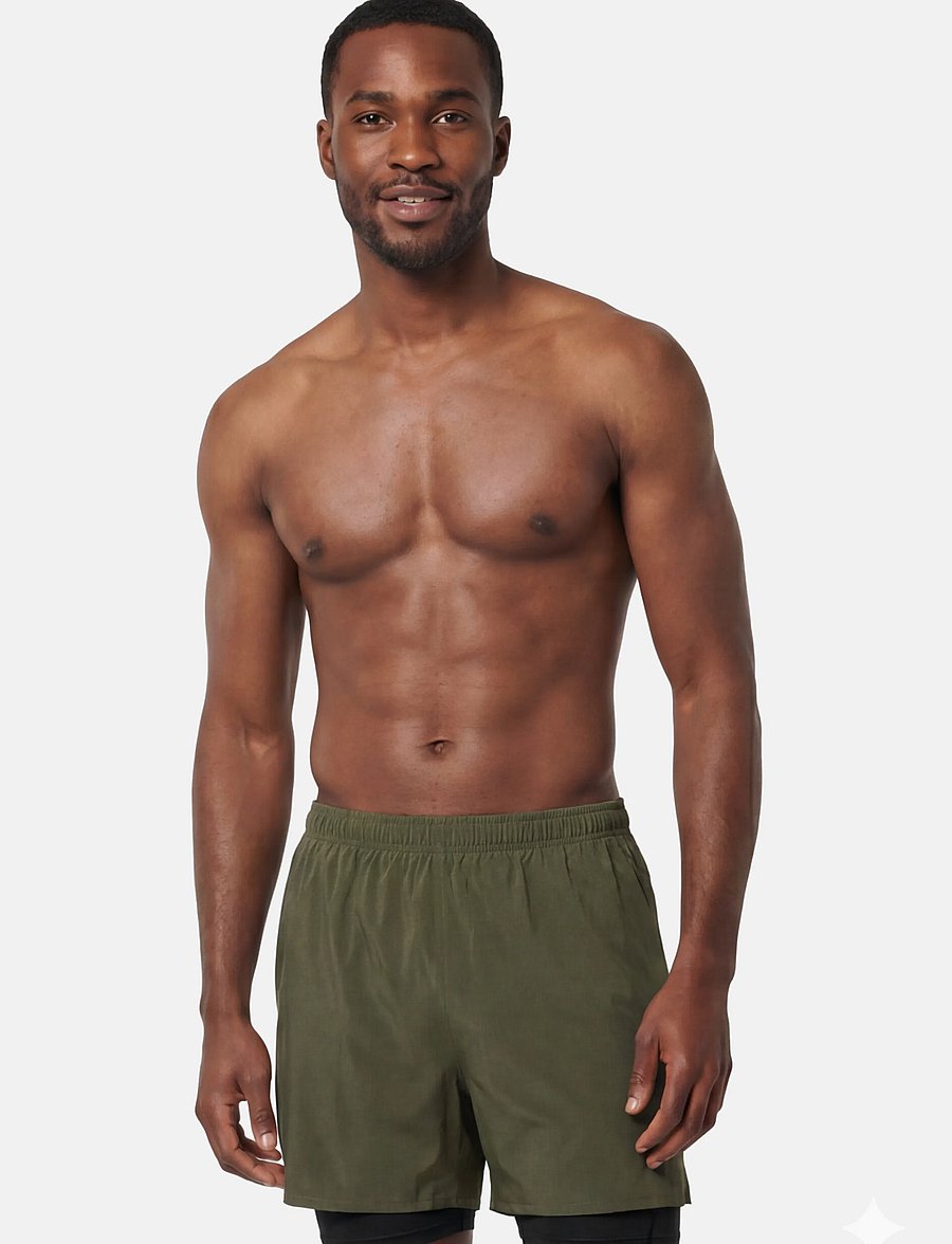 Danish Endurance - Momentum 2in1 Shorts (Men) - løbeshorts - dark olive - 0