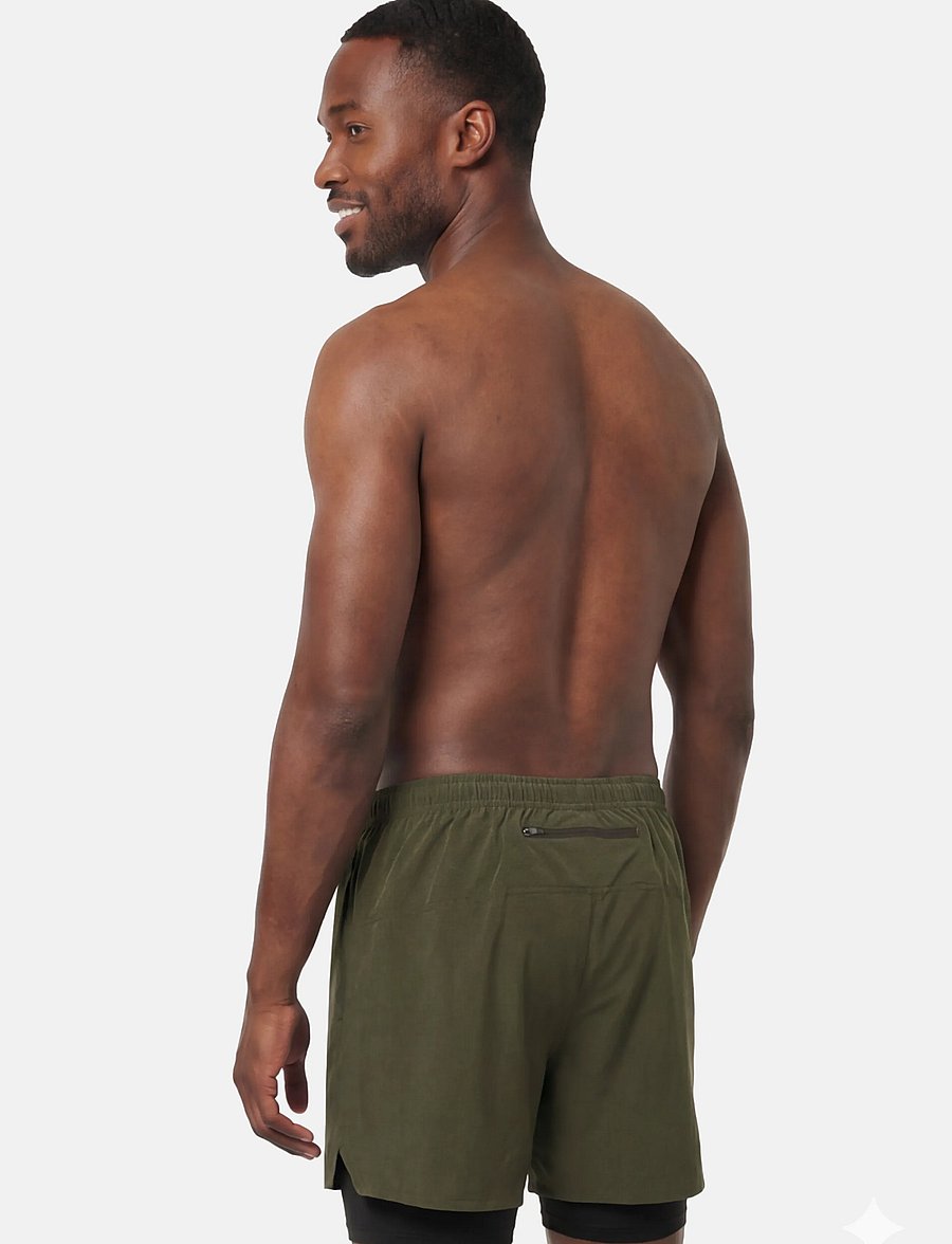 Danish Endurance - Momentum 2in1 Shorts (Men) - løbeshorts - dark olive - 3