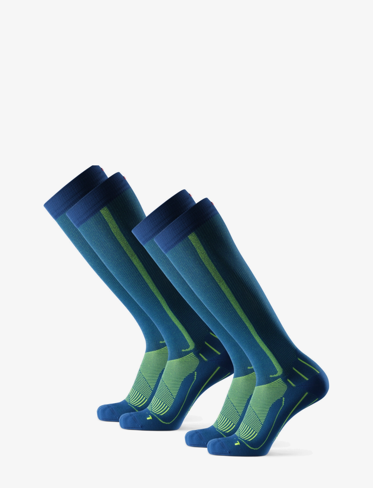 Danish Endurance - Perform Compression Socks 2-pack - strümpfe - blue/neon yellow - 2