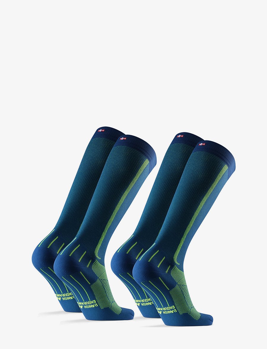 Danish Endurance - Perform Compression Socks 2-pack - sportstrømper - blue/neon yellow - 3