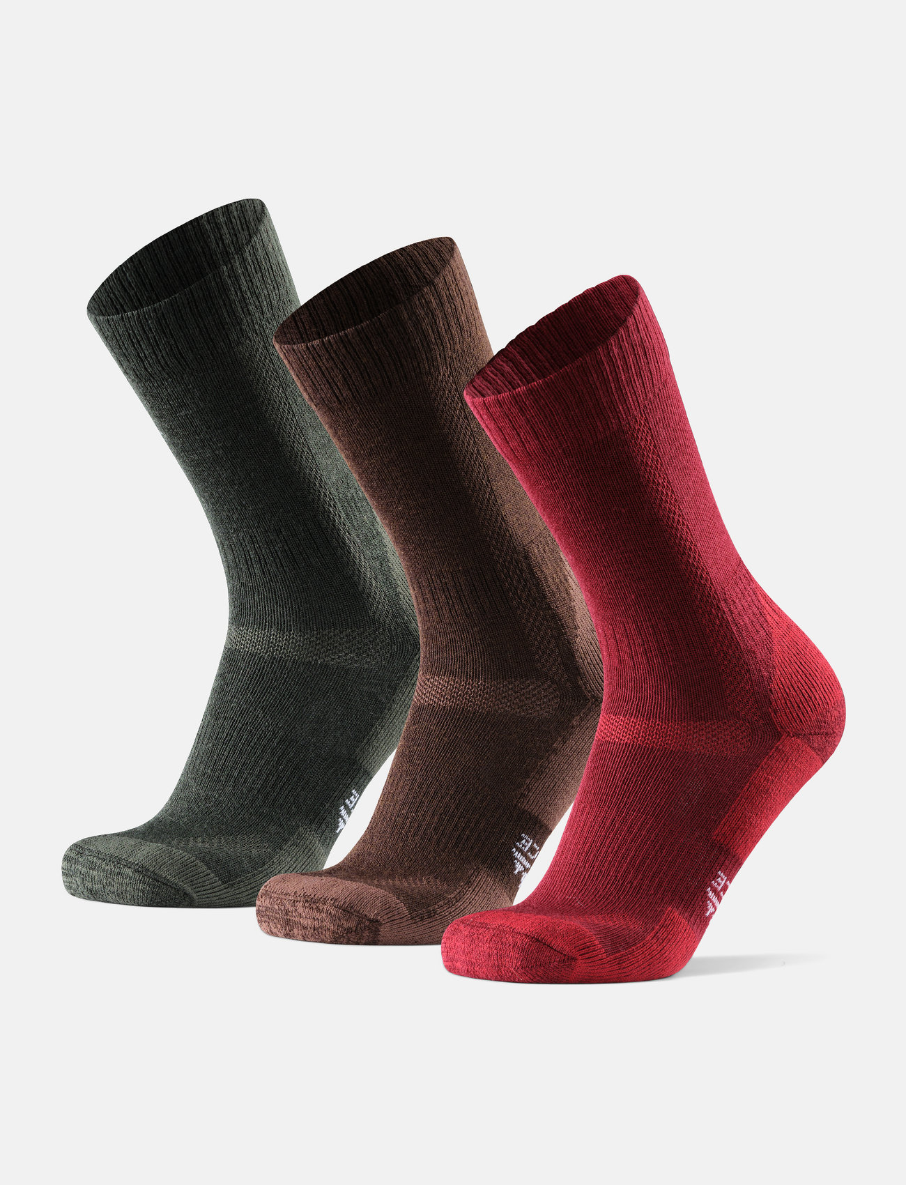 Danish Endurance - Hiking Classic Socks 3-pack - kousen - multicolor (green, brown, red) - 0